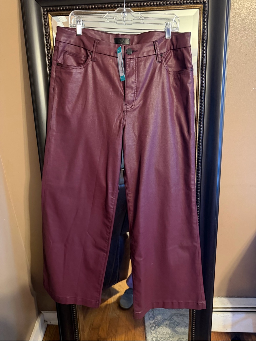 Kut from the Kloth Meg Fab Ab High Rise Coated Wide Leg Jean